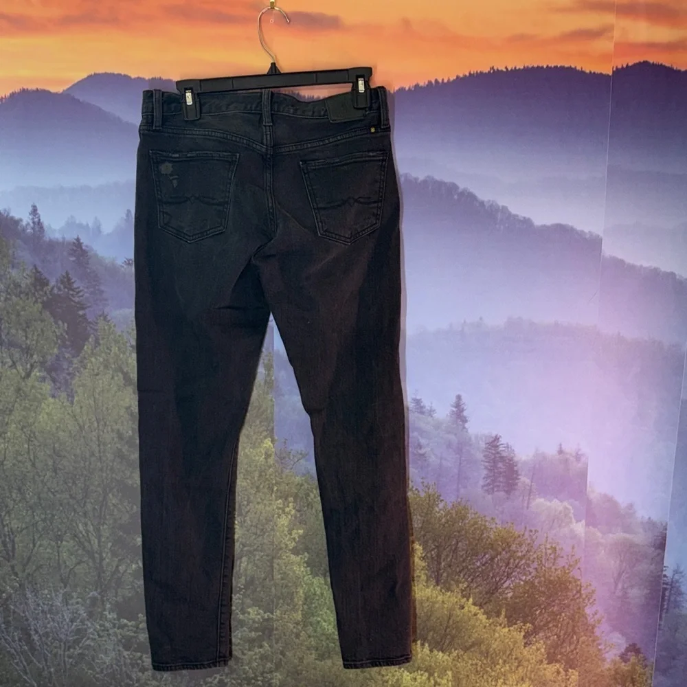 Lucky Brand Black Jeans with Floral Embroidery